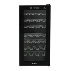 Oriva vinkøleskab 78L | Plads til 28 flasker | Flerfarvet LED med musiksynkronisering | Digital styring | Termoelektrisk køling 8-18°C | Fjernbetjenin | CDON Online