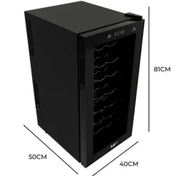 Oriva vinkøleskab 78L | Plads til 28 flasker | Flerfarvet LED med musiksynkronisering | Digital styring | Termoelektrisk køling 8-18°C | Fjernbetjenin | CDON Online