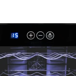 Oriva vinkøleskab 78L | Plads til 28 flasker | Flerfarvet LED med musiksynkronisering | Digital styring | Termoelektrisk køling 8-18°C | Fjernbetjenin | CDON Online