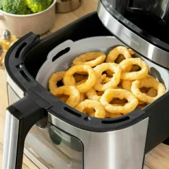 Pack Varmluftsfrituregryde og Sammenklappelig silikonekurv InnovaGoods Discount