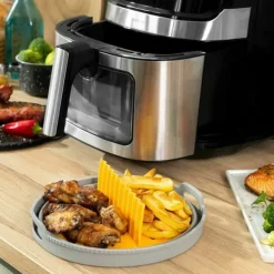 Pack Varmluftsfrituregryde og Sammenklappelig silikonekurv InnovaGoods Discount