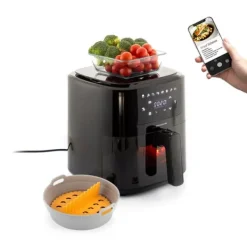 Pack Varmluftsfrituregryde med vægt og Sammenklappelig silikonekurv til Air Fryer InnovaGoods Best