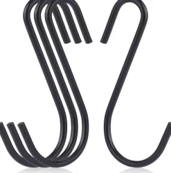 20-pak 10 cm sorte S-kroge til ophængning af tunge jeans, stegepander, tøj, tasker og håndklæder Best