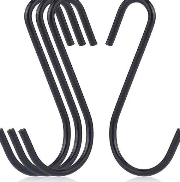 20-pak 10 cm sorte S-kroge til ophængning af tunge jeans, stegepander, tøj, tasker og håndklæder Best