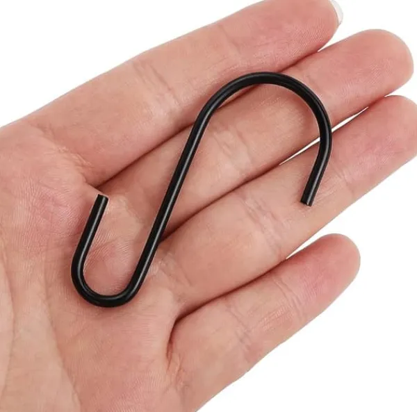20-pak 10 cm sorte S-kroge til ophængning af tunge jeans, stegepander, tøj, tasker og håndklæder Best