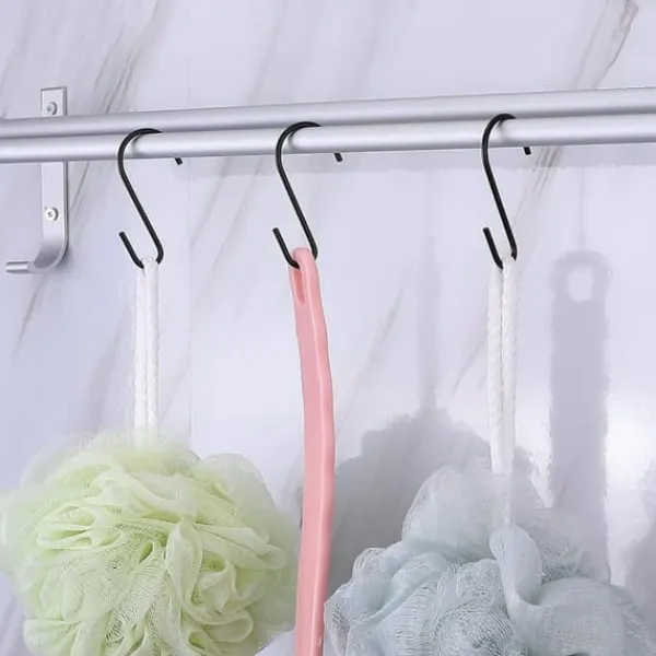 20-pak 10 cm sorte S-kroge til ophængning af tunge jeans, stegepander, tøj, tasker og håndklæder Best