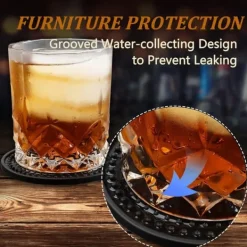 4-pak 10 mm sodavandsunderlag, absorberende sofabordunderlag, køkken- og sofaborddekoration Discount