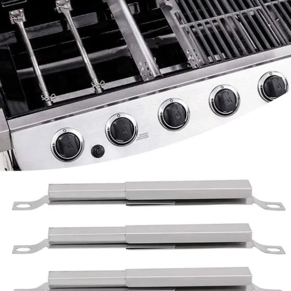 3-Pak Crossover Rør til Gasgrill - Sølv Hot