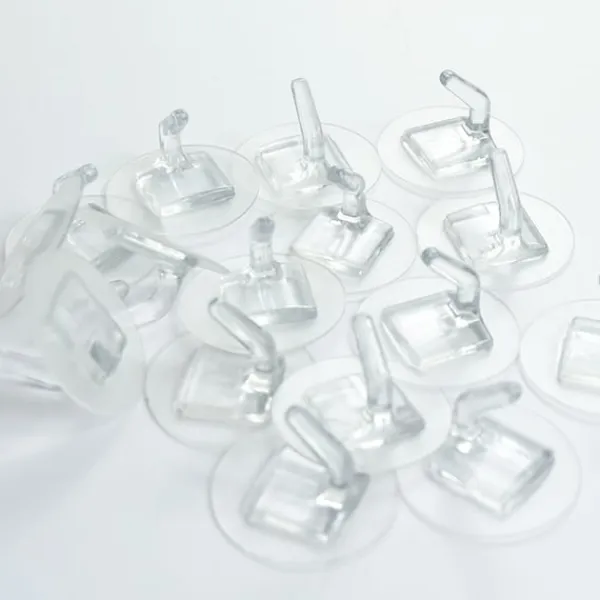 12-pak gennemsigtige selvklæbende kroge, stærke vægkroge Online