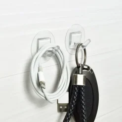 12-pak gennemsigtige selvklæbende kroge, stærke vægkroge Online