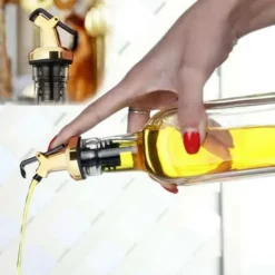 2-Pak Kork til Olivenolie Hældetud Drypkork med låg Guld