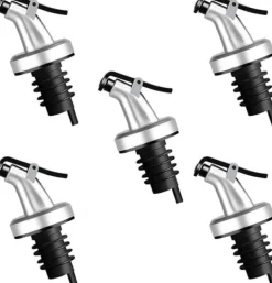 5-pak oliepiber, olivenolie- og eddikeflaskepropper, velegnede til salater, saucer, sojasauce osv. Hot