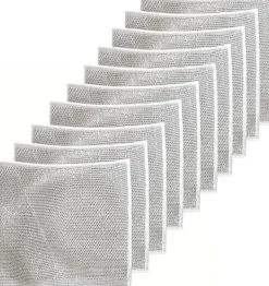 10-pak ridsefri opvaskeklude af ståltråd til opvask, vaske og komfurer, nemme at skylle af og holdbare Hot