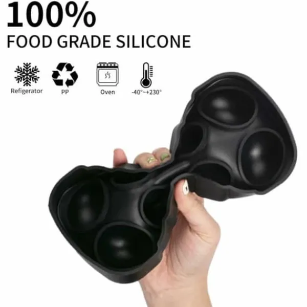 2-Pak stor silikone isform til 8 iskugler Runde isterningkugler Hot