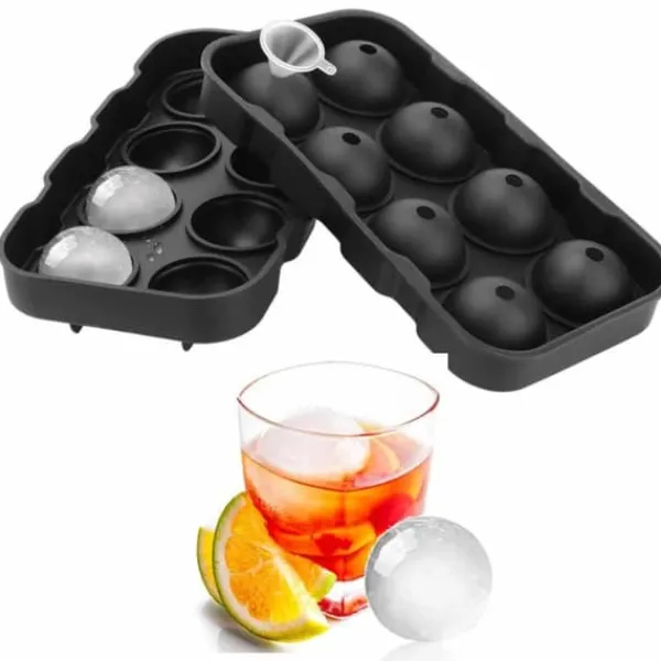 2-Pak stor silikone isform til 8 iskugler Runde isterningkugler Hot