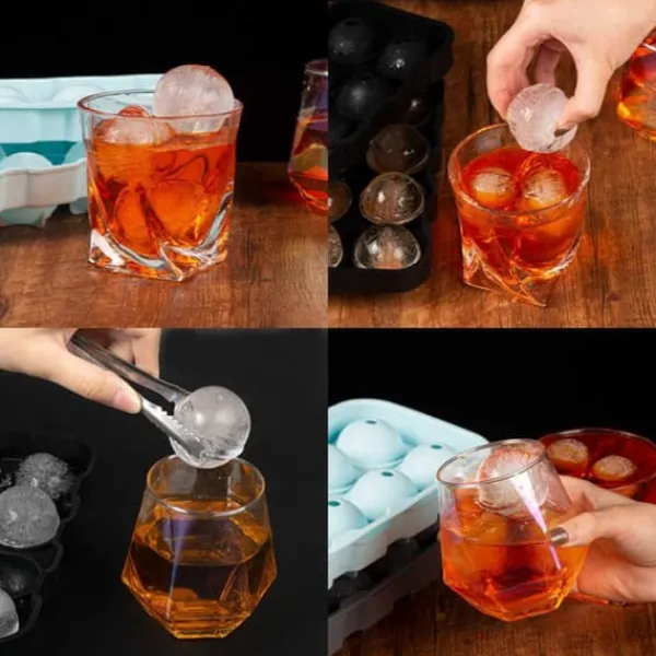 2-Pak stor silikone isform til 8 iskugler Runde isterningkugler Hot