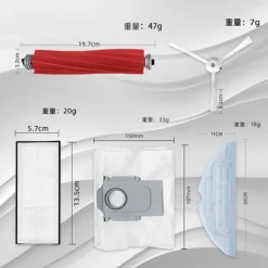 Støvsugertilbehør>22-pak støvsugertilbehør Roborock S8/S8+/S8 Pro Ultra