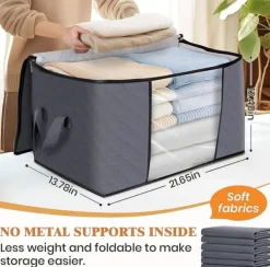 Opbevaringsposer Til Hjemmet>6-pak tøjopbevaringsposer, foldbare tykke filtposer, beholdere til organisering af soveværelser, skabe, tøj, quilts, skabsopbevaringsposer med håndta | CDON