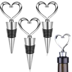 3-Pak Vinkork med Metalhjerte - Vinprop Vinprop Sølv Clearance