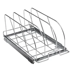 Pande- og gryderol, udtræk under skab, organiser bageplader, justerbare ledningsdelere, stållågsholder til opbevaring, 11,7