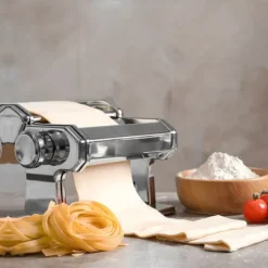 Pastamaskiner>Pastamaskine, Justerbar Tykkelse, Holdbar Konstruktion,Sølv
