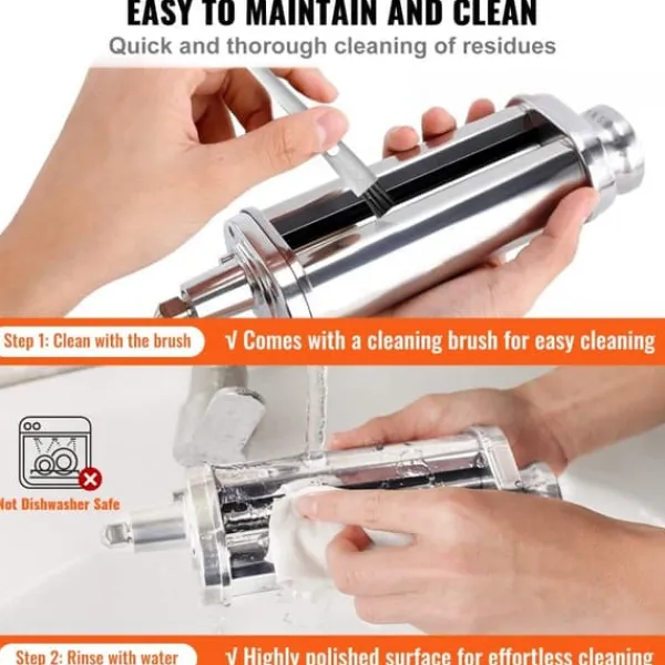 Pastamaskiner>Pastatilbehør til KitchenAid Stand Mixer - rustfrit stål rullesæt med justerbare tykkelser, inkl. Spaghetti- og Fettuccineskærer, 3 dele.