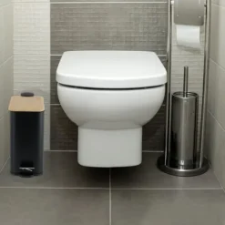 Viking Choice Skraldespande & Papirkurve>Pedalspand - badeværelses skraldespand - 5 liter - sort bambus