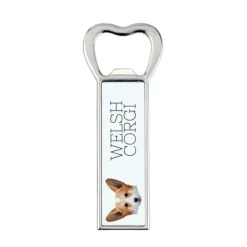 Pembroke Welsh Corgi - flaskeåbner med foto og inskription til Art-Dog øl