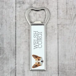 Pembroke Welsh Corgi - flaskeåbner med foto og inskription til Art-Dog øl