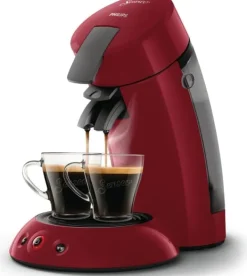 Philips HD6553/81 SENSEO ORIGINAL kaffemaskin för kapsel, Aroma Booster, Crema Pus, 1 eller 2 koppar, Röd Hot