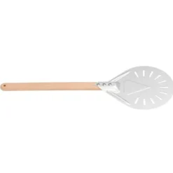 Pizzabageværktøjssæt - Rund pizzaspatel med aftageligt træhåndtag (23 cm) Best