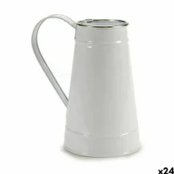 Planter Milk jug White Silver Metal 17 x 18,5 x 11,3 cm (24 Units) Online