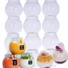 Beholdere Til Madopbevaring>Plastikkopper med låg til kugleformede desserter Kugleformet kop 200ml/12 stk.