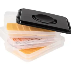 Pålægs- og ostebeholder, køleskabsarrangør til pålæg og ost, 3-lags, 3x600 ml, VILDE 122617 Best