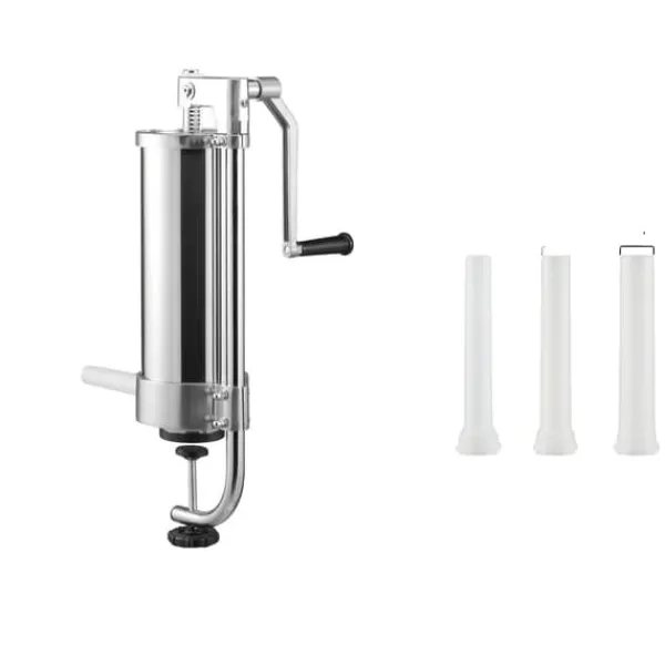 Jerky Pistol>Pølsefylder, Rustfrit Stål, 3 Fyldetuber,3L