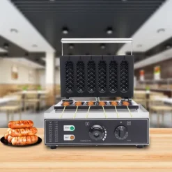 Pølsemaskine, 1500W, 220V, Temperaturinterval 50-300℃, 6 forme, Bordplade design Sale