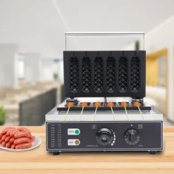 Pølsemaskine, 1500W, 220V, Temperaturinterval 50-300℃, 6 forme, Bordplade design Sale