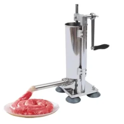 Jerky Pistol>Pølsestopper, manuel model, 6 fyldetragte (rustfrit stål & plast), lavt støjniveau til hjemmelavede pølser