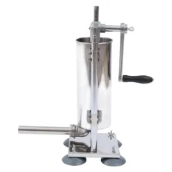 Pressere>Pølsestopper, vertikal manuel 3 L, rustfrit stål, 4 pølsehorn