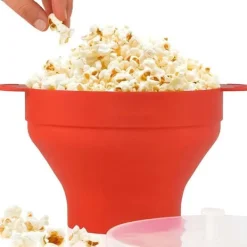 Popcornmaskiner>Popcorn Bowl Silicone Micro Bowl til popcorn - Foldning