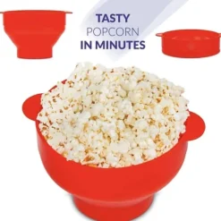 Popcornmaskiner>Popcorn Maker Skål - Lav popcorn i mikrobølgeovnen - Rød