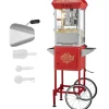 Popcornmaskine med vogn, 850W, 8 Oz, 48 kopper, hurtig opvarmning, perfekt til fester og biografoplevelser. Outlet