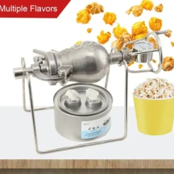 Popcornmaskine, Rustfrit Stål, Manuel Betjening, 100ml Kapacitet, Åben Ild Opvarmning, Egnet til Majs og Bælgfrugter Online