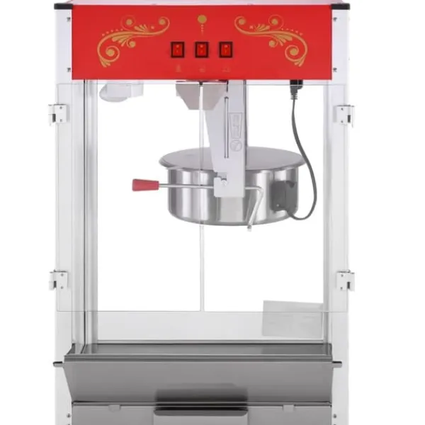 Popcornmaskine 1615W, 16 Oz, bordplade-hjemmaskine i rød, hurtig opvarmning, perfekt til film-aftener og fester. Best