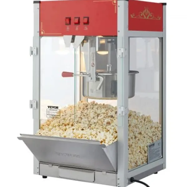 Popcornmaskine, 45.8x38x76.8 cm, Rød, hærdet glas Outlet