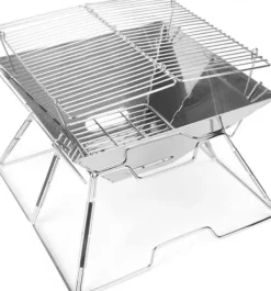 Praktisk & Hopfældelig Grill, Sølv New