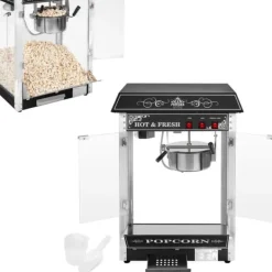 Professionel, effektiv justerbar popcornmaskine 230V 1,6kW, sort Outlet