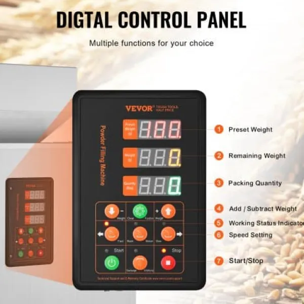 Pulverfyldemaskine, 38x22x49,5 cm, rustfrit stål Discount