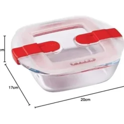 Beholdere Til Madopbevaring>PYREX - COOK & HEAT - Fyrkantig glaslåda med lock 20 * 17 cm
