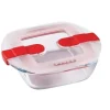 PYREX - COOK & HEAT - Fyrkantig glaslåda med lock 25 * 22 cm New